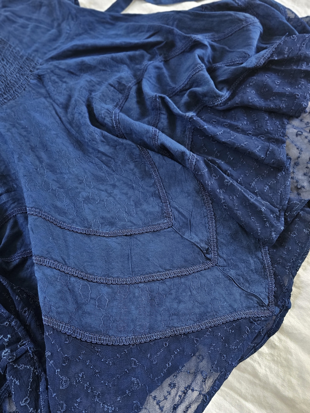 Advance Apparels Navy Blue Asymmetrical Lace-Up Dress - Picture 8 of 9